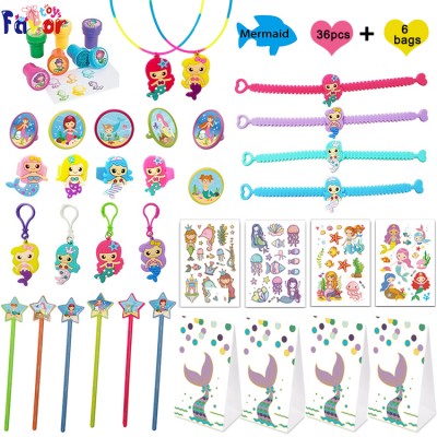 Amazon Hot Selling Mermaid Birthday Party Supplies Favor Toys Set  For Girl